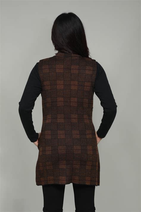Women Woolen Sleeveless Long Coat – Newcastle Knitwears