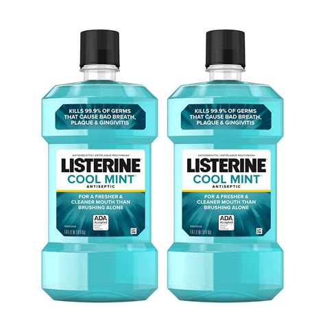 Listerine Mouthwash, Antiseptic, Antibacterial, Bad Breath Treatment ...