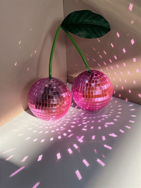 Bola disco de cereza para decoración de pared y hogar, se puede colgar ...