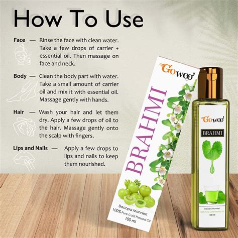 Buy GO WOO 100% PURE BRAHMI CARRIER OIL GOOD FOR SLEEP 100 ML Online ...