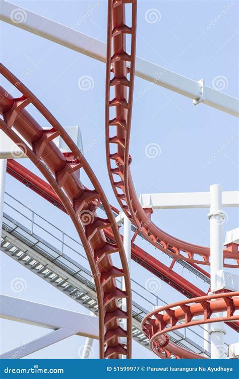 Roller Coaster Steel Structure Track. Stock Image - Image of ...