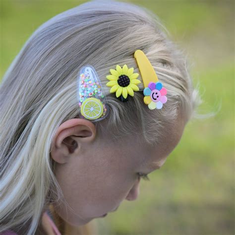 hair pins accessories for girls rainbow unicorn flower design (Pack of