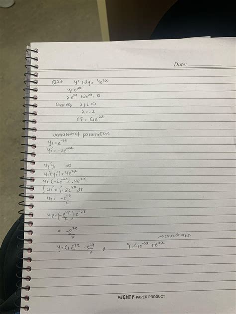 Image result for Variation of Parameters Ode Examples