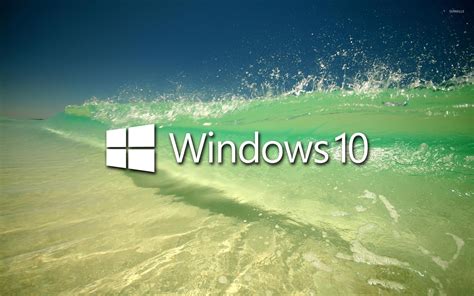 Windows 10 on a clear wave text logo wallpaper - Computer wallpapers ...
