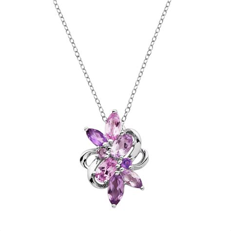 Classic Treasures Sterling Silver Amethyst and Lab-Created Pink ...