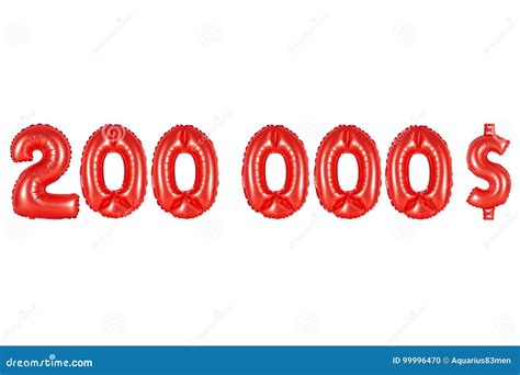 Two Hundred Thousand Dollars, Red Color Stock Photo - Image of ...