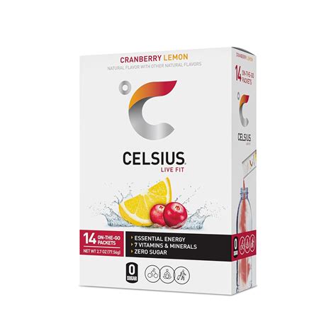 Amazon.com: CELSIUS® On-the-Go Powder Sticks Cranberry Lemon, Essential ...