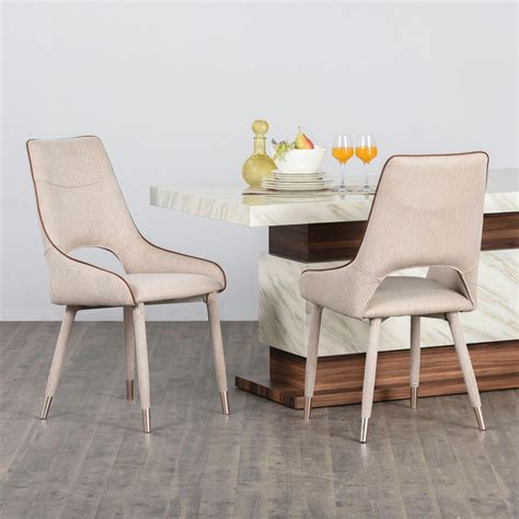 Buy Antonio Set of 2 Fabric Dining Chairs - Beige from Home Centre at ...