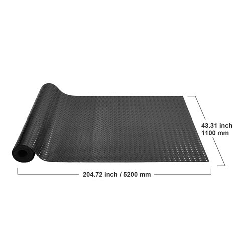 VEVOR Garage Floor Mats 2 Rolls 17 x 3.6 Ft Garage Mat 2.5mm Thickness Black Garage Flooring PVC ...