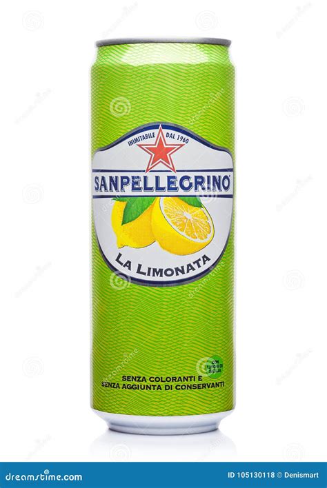 LONDON, UK - DECEMBER 01, 2017: Aluminium Can of San Pellegrino ...