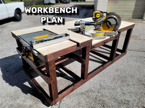 Flip Down Miter Saw and Table Saw Workbench Build Plan - Etsy