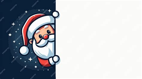 Premium Vector | Vector illustration of cute santa claus peeking around ...