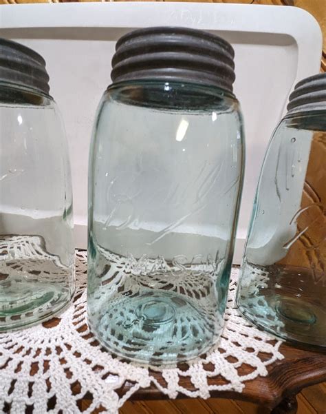 Antique 1910 Qt Ball Mason Blue and Green Jars With Seeds - Etsy