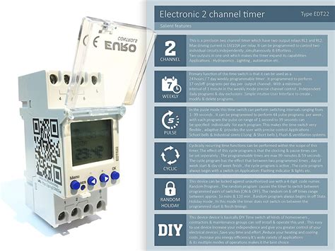 Euro Din Type - 2 CHANNEL - Digital Timer Controller Switch - EDT822 ...