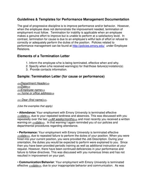 Sample Termination Letter For Cause - Free Word Template