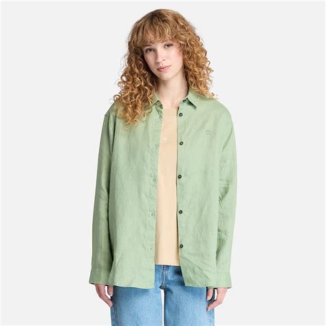 Linen Shirt for Women in Green