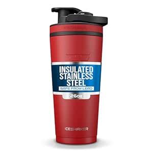 Ice Shaker Stainless Steel Insulated Water Bottle Protein Mixing Cup ...