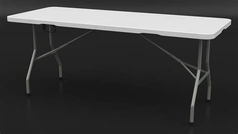 White Folding Table 3D Model $17 - .3ds .blend .c4d .fbx .max .ma .lxo ...