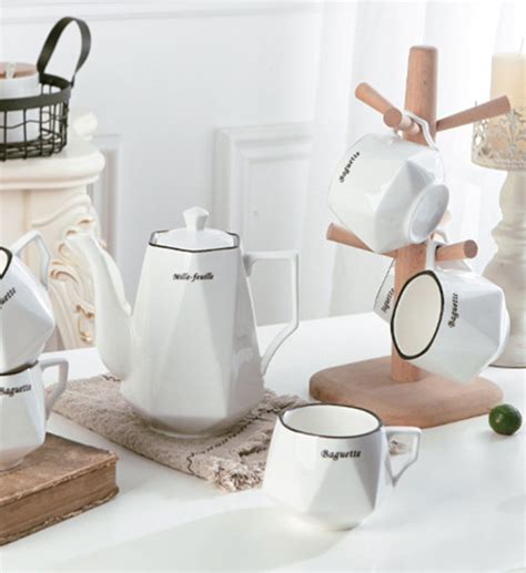 Contemporary Tea Set White Online - Premium Tea Set | Nestasia