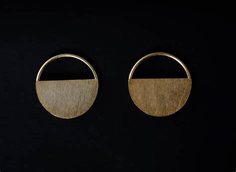 jewelry - berserk - gold plated half moon earrings - maati crafts