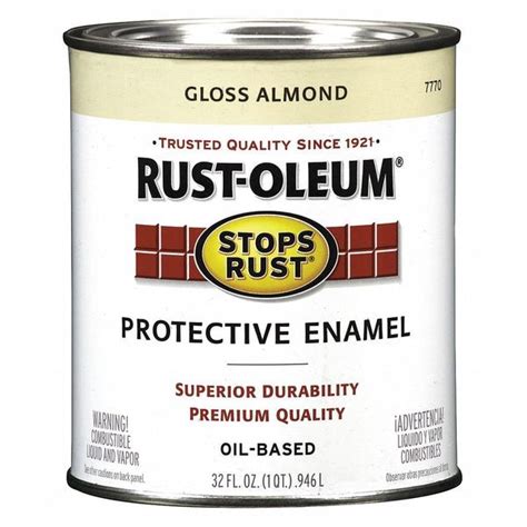 Rust-Oleum Rust Prevenative Paint, Gloss, Almond, 1 qt. 7770502 | Zoro
