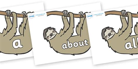 100 High Frequency Words on Sloths (teacher made) - Twinkl