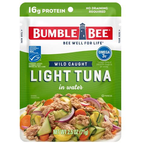Amazon.com: Bumble Bee Chunk Light Tuna in Water, 2.5 oz Pouch - Ready ...