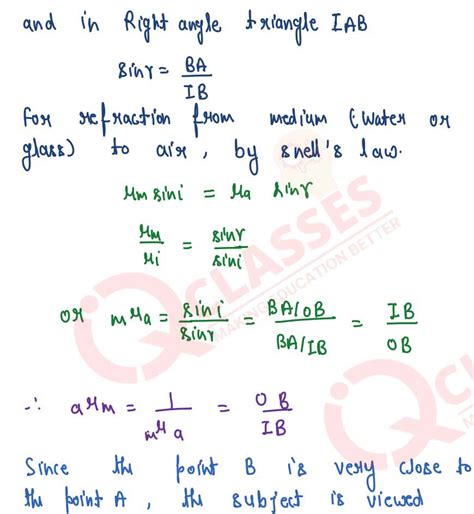 refraction of light at Plane surfaces chapter important notes class10 icse