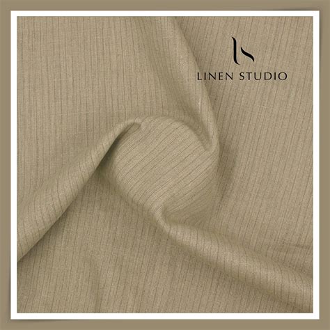 Linen Club 40 Lea Premium Linen Suiting - Beige Biscuit Classy Stripes ...