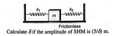 Two springs with negligible masses and force constant of k1=200 Nm -1 ...