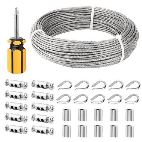 Buy TooTaci 1/8" Wire Rope Kit,1/8" Stainless Steel Cable,PVC Coated ...