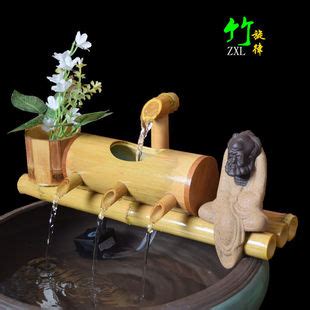 水缸流水摆件循环鱼缸竹子流水水池竹筒过滤器装饰造景竹制流水器-阿里巴巴