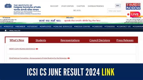 ICSI CS Result June 2024 Highlights: ICSI CS Executive Result Link ...