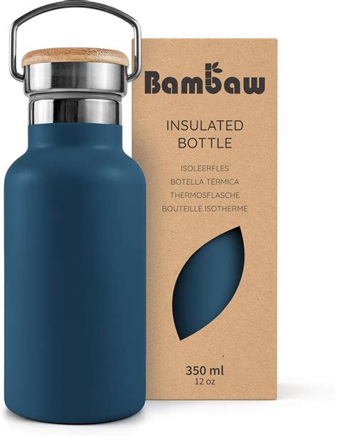 Amazon.com: Bambaw 12 oz Stainless Steel Water Bottle, Aegean Blue, 350 ...