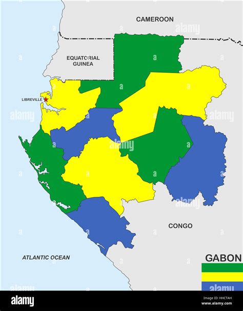 very big size gabon country political map Stock Photo - Alamy