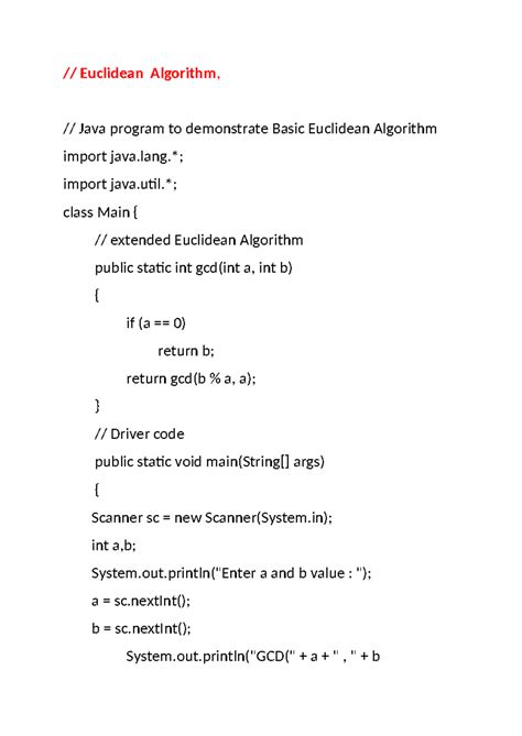 2.1Euclidean Algorithm - // Euclidean Algorithm, // Java program to ...