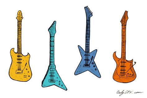 Electric Guitar Drawing Vector (EPS, SVG, PNG Transparent) | OnlyGFX.com
