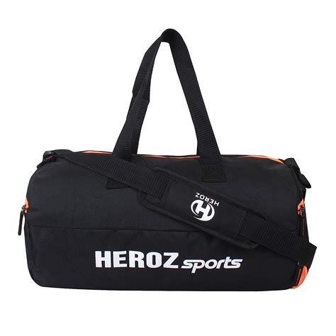Buy HEROZ Polyester 9 Cms Duffle Bag(17_ Black & Orange Zip) at Amazon.in