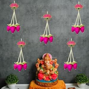 Divyakosh Handmade Lotus Buds Hanging, Pack of 5, Size 16 Inch, Pooja ...
