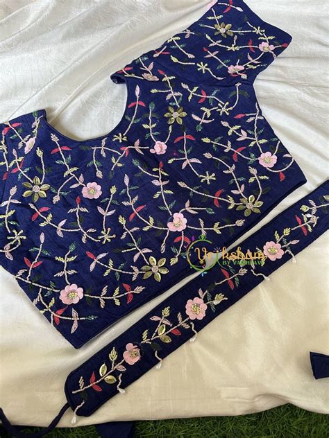 Premium Hand Embroidered Readymade Blouse-VS611 – vrikshamindia