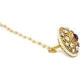 Buy I Jewels Traditional Gold Plated Nose Ring/Nath with Chain For ...