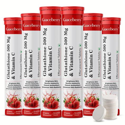 Graceberry Glutathione Tablets for Glowing Skin | 120 Effervescent ...