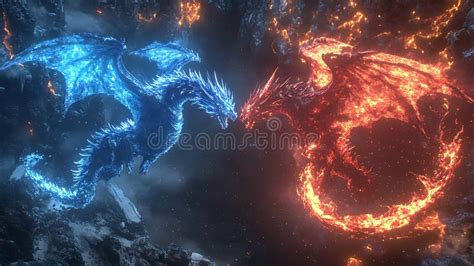 Fire Ice Dragons Dragon Stock Illustrations - 108 Fire Ice Dragons ...