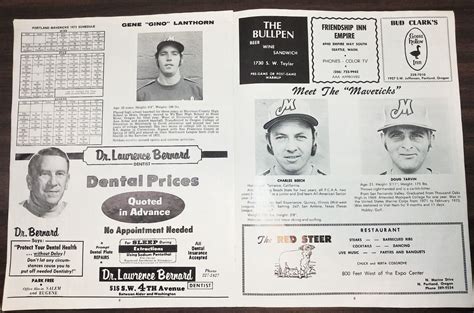 Rare OFFICIAL 1973 SCOREBOOK for PORTLAND MAVERICKS Baseball Bing ...