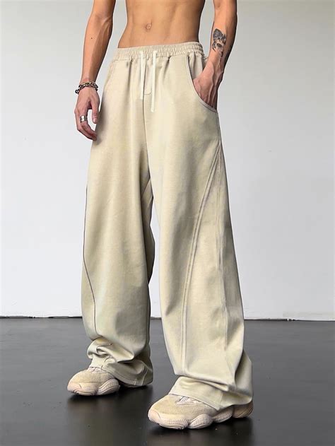 Manfinity Hypemode Loose-Fit Men's Top-Stitching Drawstring Waist ...