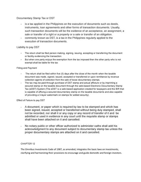 Documentary Stamp Tax or DST - Usually, such transaction documents will ...