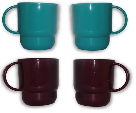 Buy Tupperware Coffee Mugs, set of 4 (green and brown colour) Online at ...
