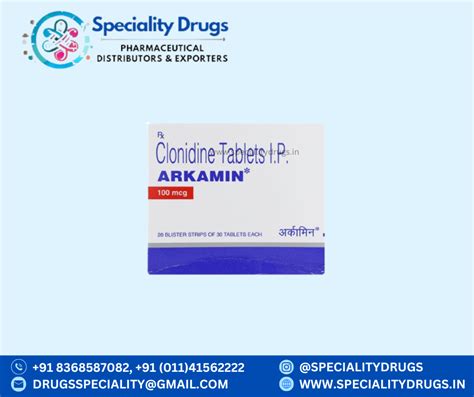 Buy Clonidine Tablets from No.1 Supplier - Exporter - Speciality Drugs
