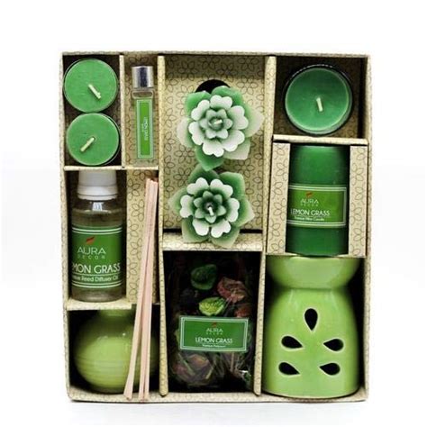 Urban Decor- Aroma Gift Set (Aroma Burner, Fragrant Pillar Candle ...