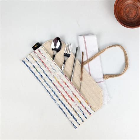 Upcycled Handwoven Cutlery Kit (CK0226-011) PS_W – reCharkha - The ...